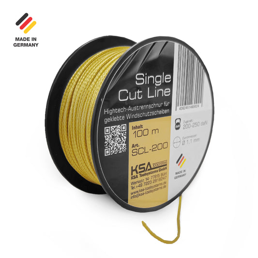 Austrennschnur, Single Cut Line, 200 – 250 daN, Ø 1,1 mm, golden, 100m PRO Ideal für Nutzfahrzeuge oder stärkste Ansprüche