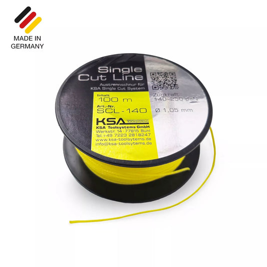 Auto Scheiben Trennschnur 100m Ausglas Schnur Austrennfaden Autoscheiben  gelb 140-250 daN, 100m, Ø 1,05 mm